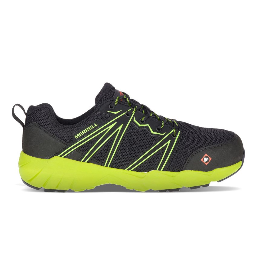 Chaussure de Securite Merrell Fullbench Superlite Alloy Toe Noir/Vert Homme | G.C.SWDD